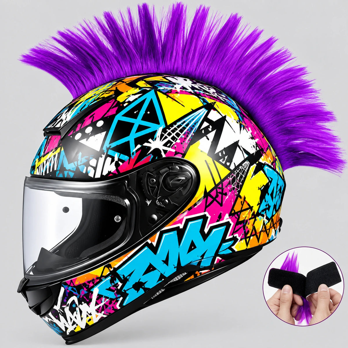 EKON Mohawk Helmet Crest Purple