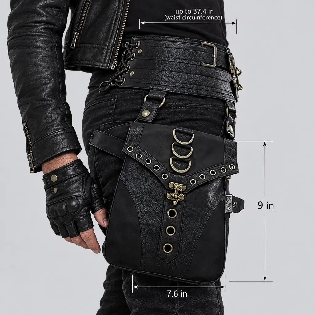 EKON Steampunk Double-Pouch Waist & Leg Bag