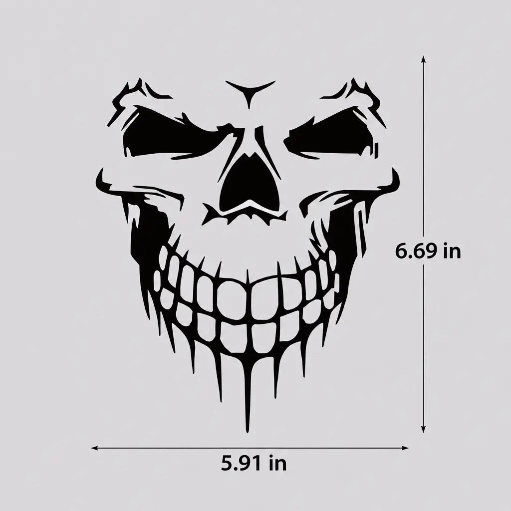 EKON Grinning Skull Helmet Decal