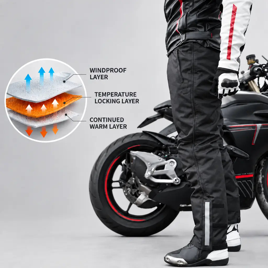 EKON Armored ThermoRide Heated Motorcycle Overpants