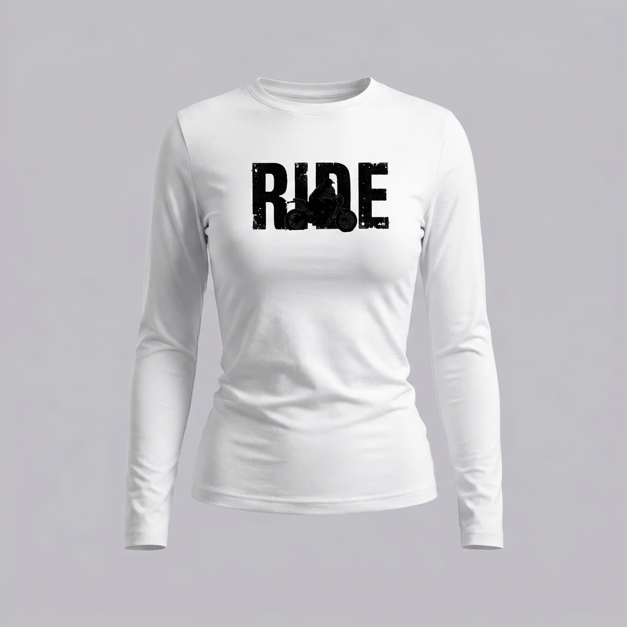 EKON Women’s Ride Graphic Long-Sleeve Tee White