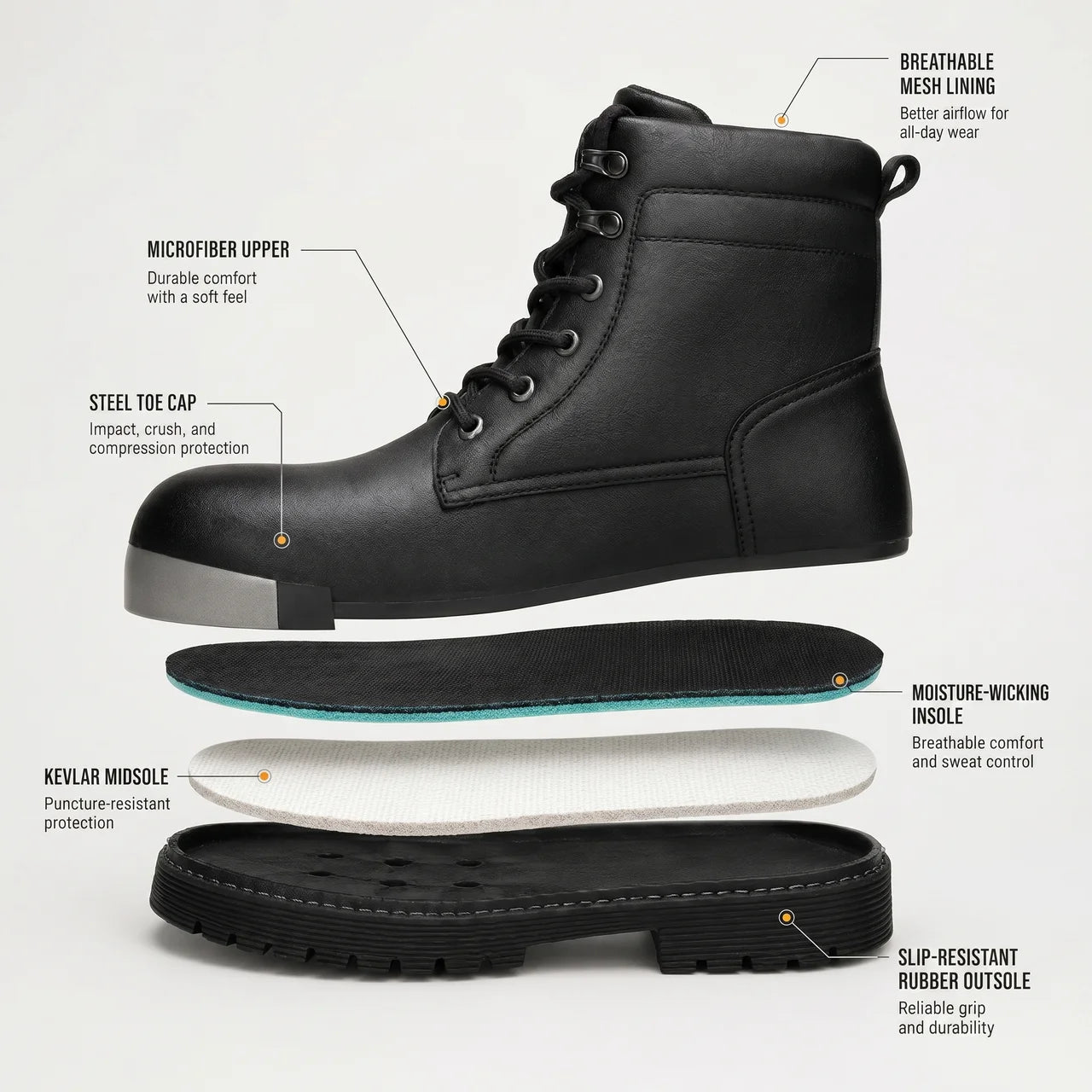 EKON SteelGuard Lace-Up Riding Boots