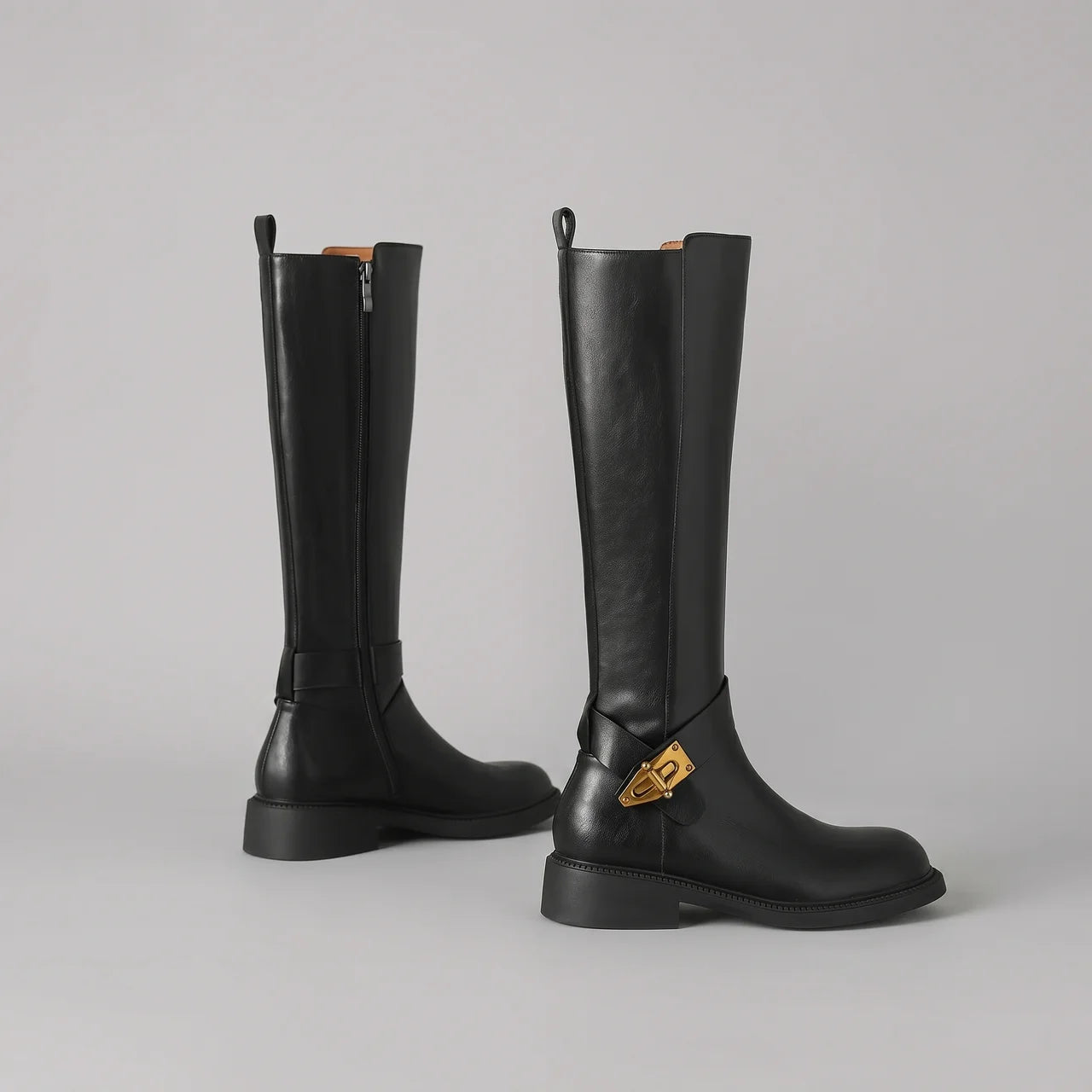 EKON Women’s SaddleLock Leather Riding Boots