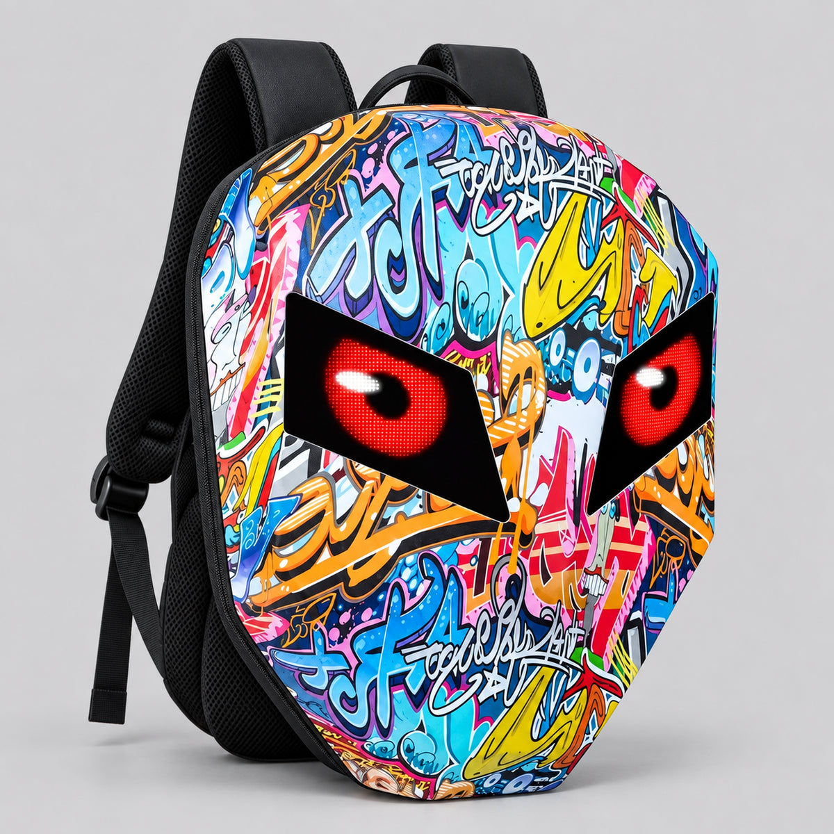 EKON LED Eye Hard-Shell Riding Backpack Graffiti