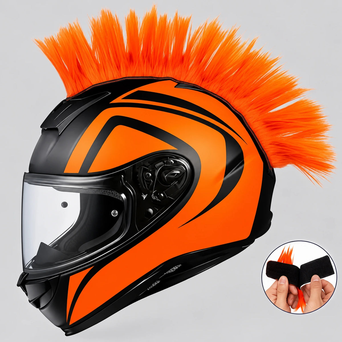 EKON Mohawk Helmet Crest Orange