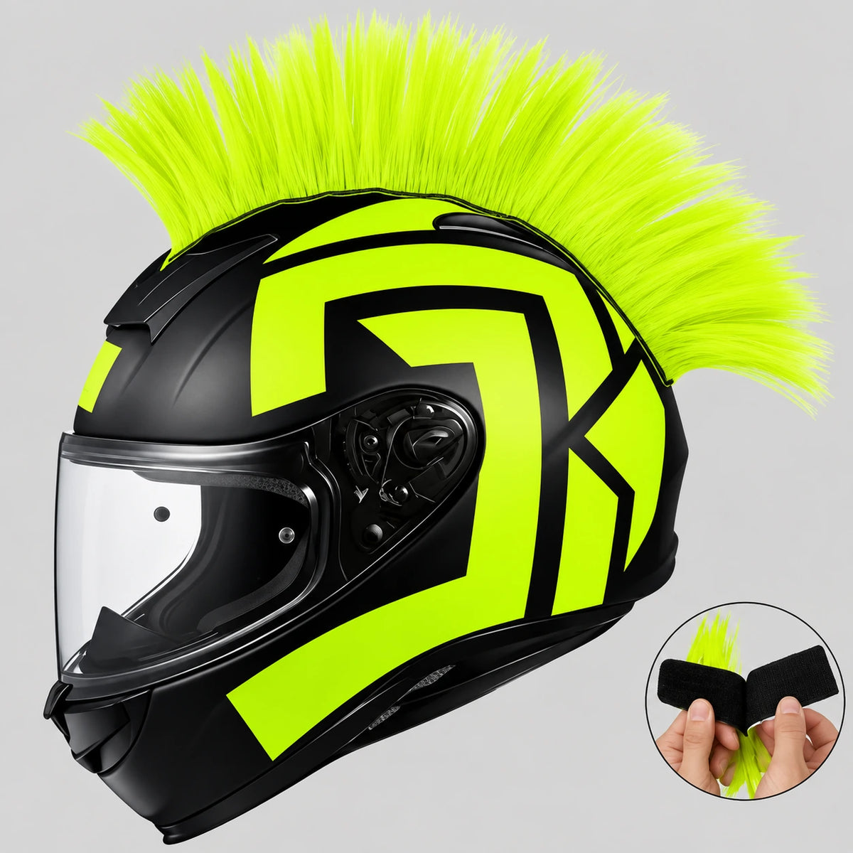 EKON Mohawk Helmet Crest Lime Green