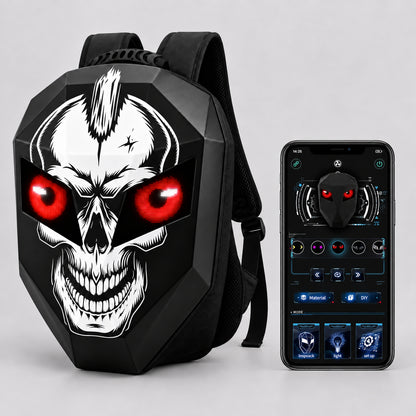 EKON LED Eye Hard-Shell Riding Backpack Skull
