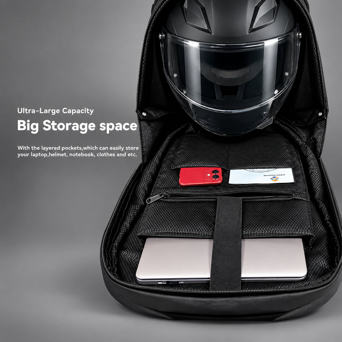 EKON LED Eye Hard-Shell Riding Backpack