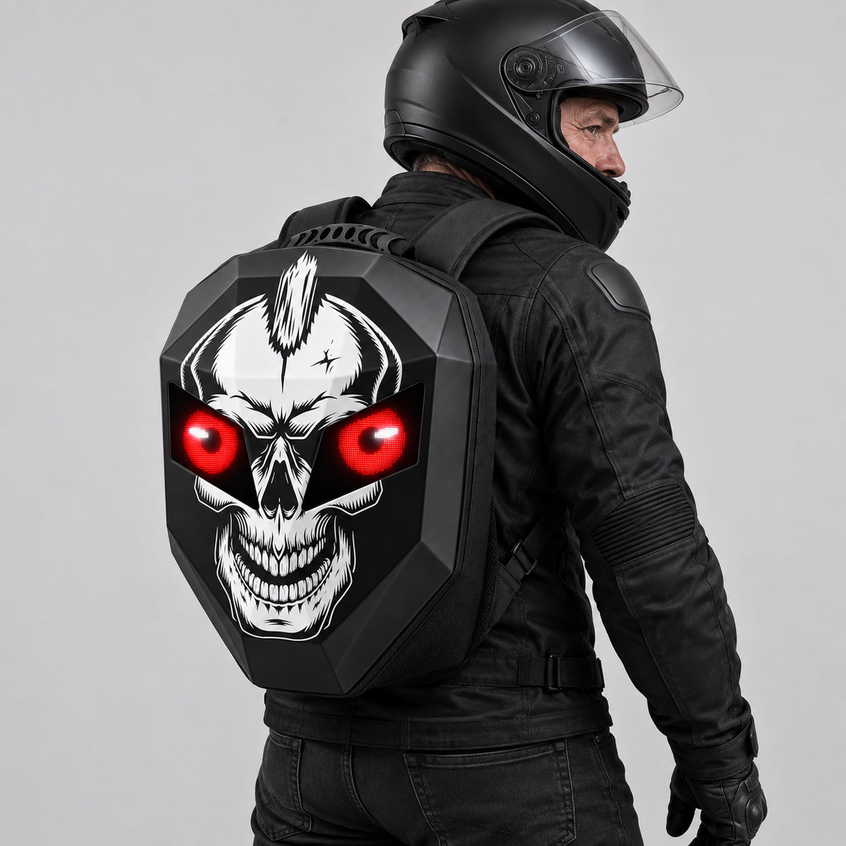 EKON LED Eye Hard-Shell Riding Backpack