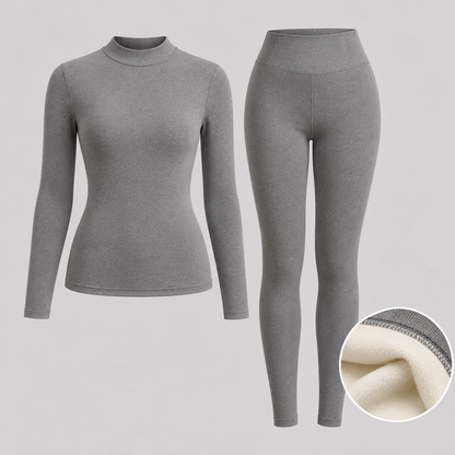 EKON Women’s Fleece-Lined Thermal Underwear Set