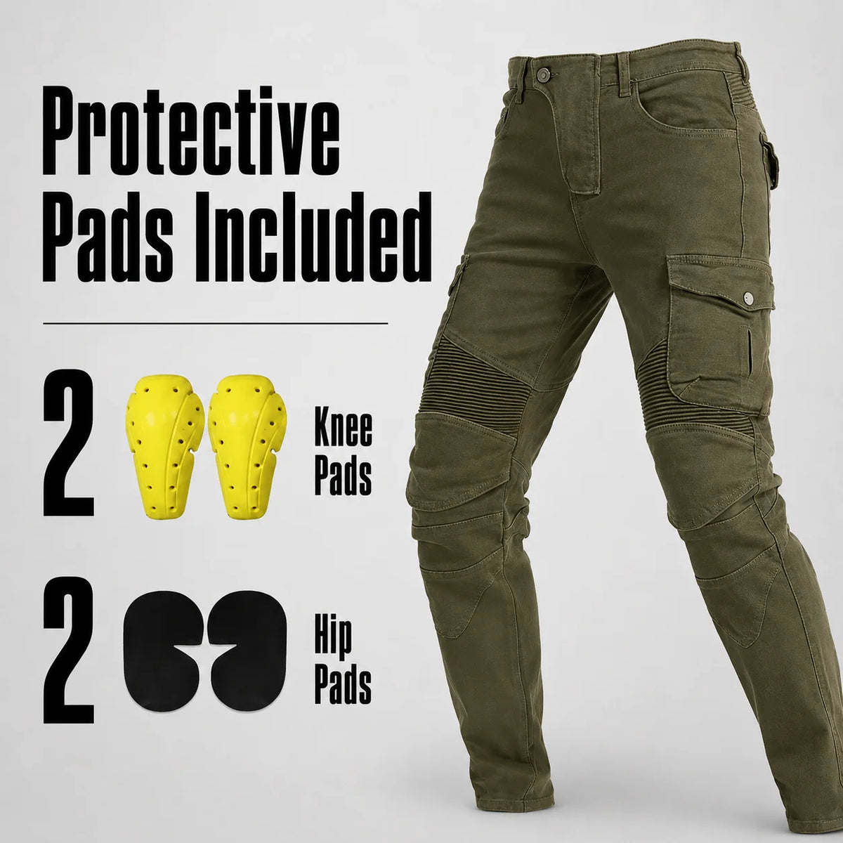 EKON GuardFlex Cargo Riding Jeans Green