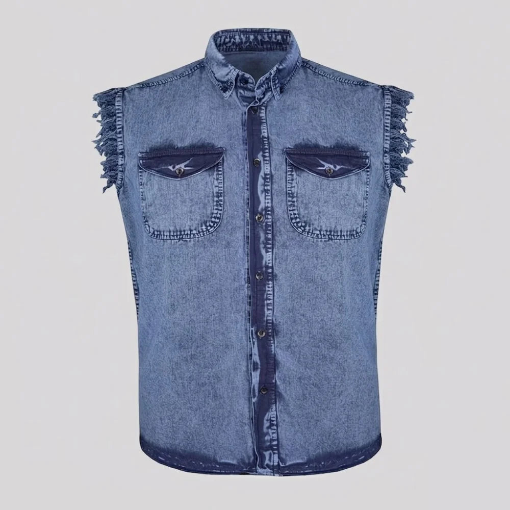 EKON Men’s Lightweight Casual Travel Shirt Blue