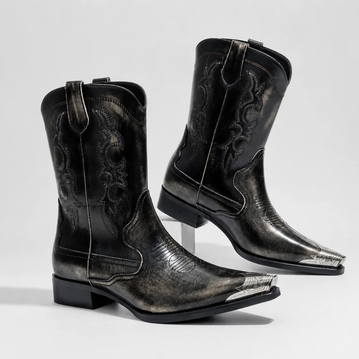 EKON Flame Western Rider Boots Gray