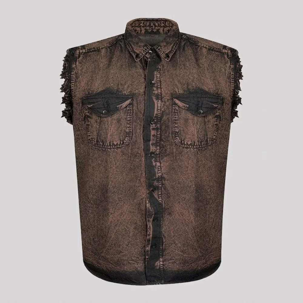 EKON Men’s Lightweight Casual Travel Shirt Brown