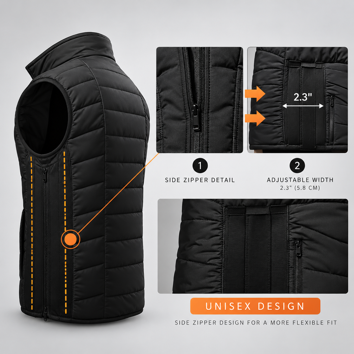 EKON FlexFit Quilted Heated Vest