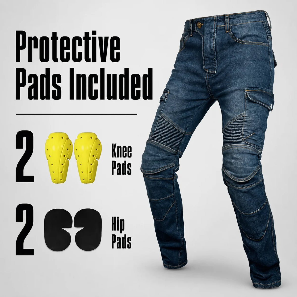 EKON GuardFlex Cargo Riding Jeans Blue