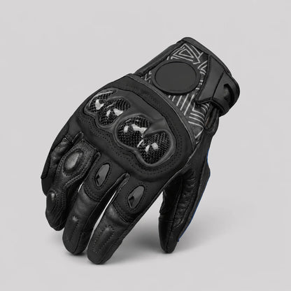 EKON Carbon Lambskin Riding Gloves Black