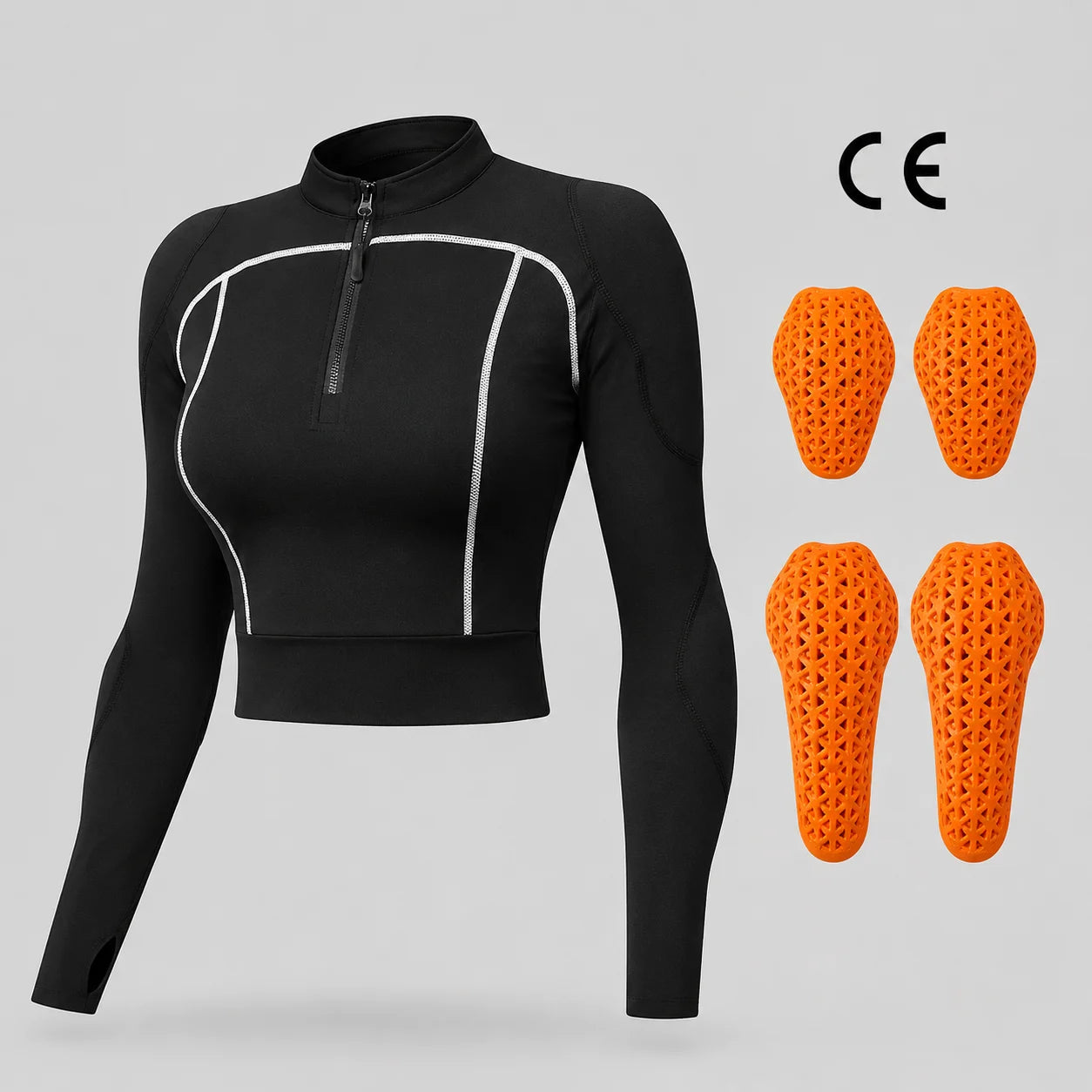 EKON Women’s Armored Crop Riding Top