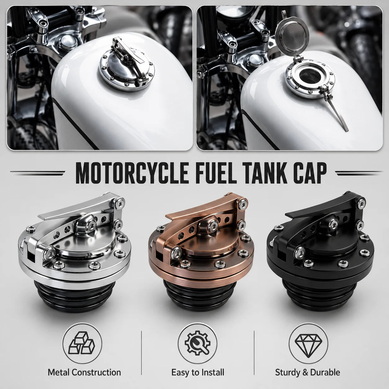 EKON TankLatch CNC Motorcycle Fuel Cap
