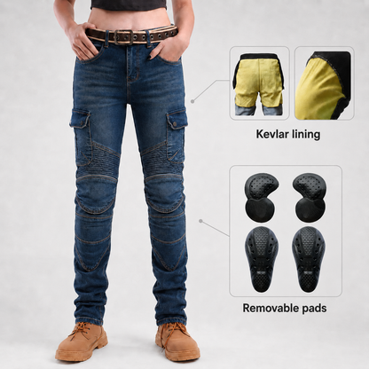 EKON Women’s Aramid-Lined Cargo Riding Jeans