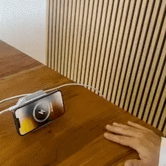 Hands-free video call on stable stand; slim profile in pocket