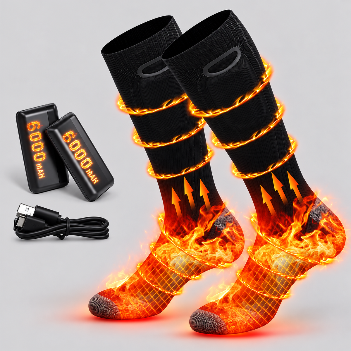 EKON Three-Level Rechargeable Heated Socks