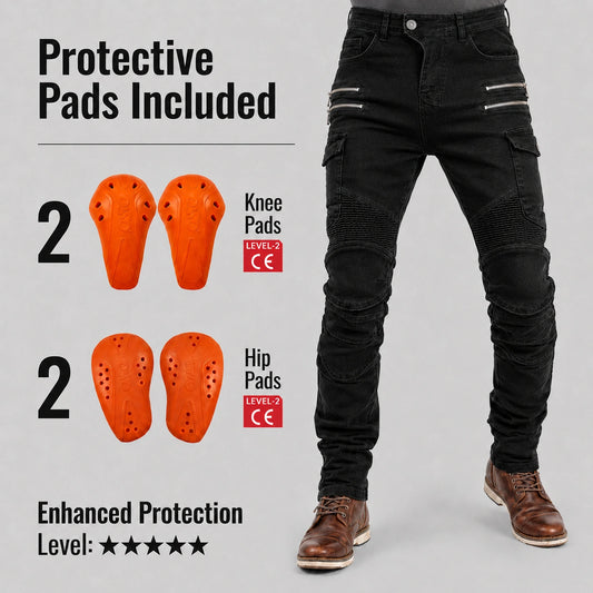 EKON Black Shield Riding Pants