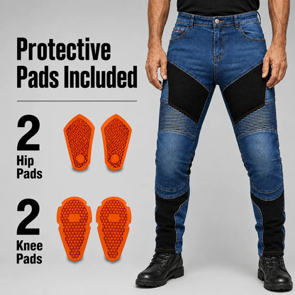EKON Vented Armored Jeans Blue