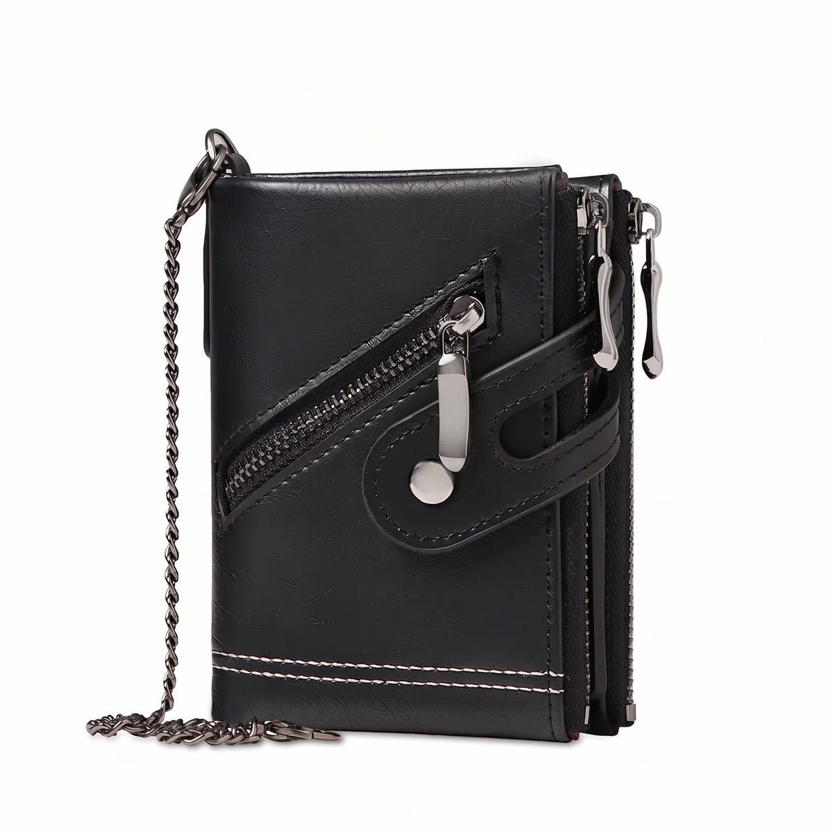 EKON Rider Chain Wallet in black with detachable belt chain