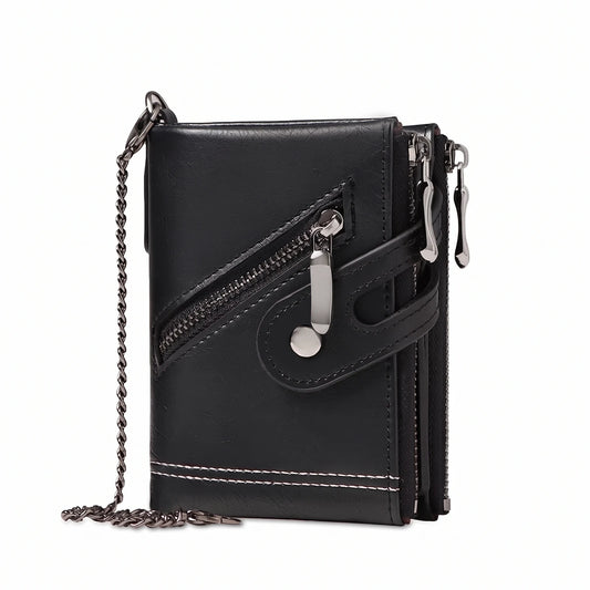 EKON Rider Leather Chain Wallet Black