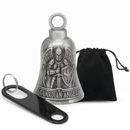 EKON St. Michael Guardian Bell with its velvet pouch and steel hanger strap