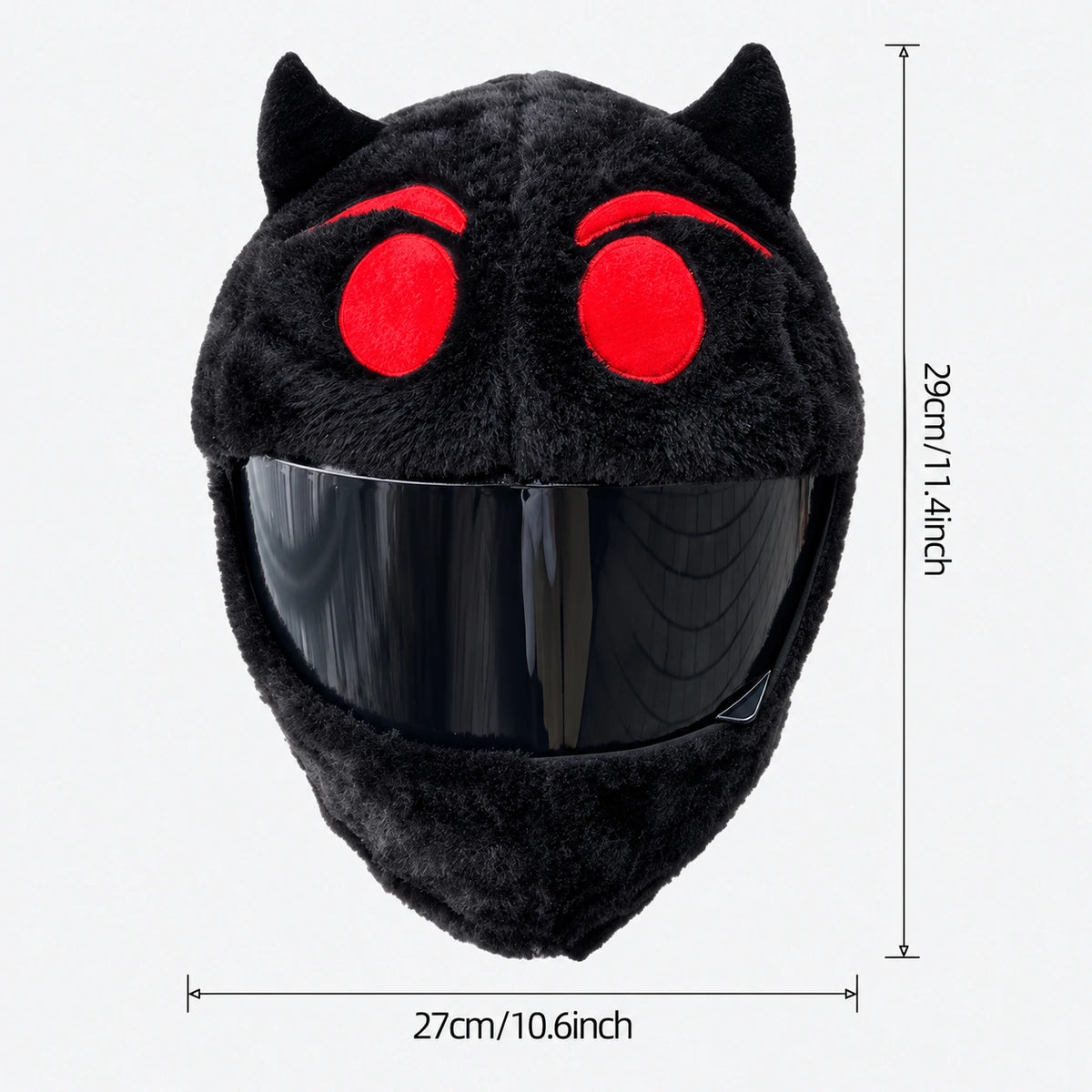 EKON Red-Eye Cat Plush Helmet Cover
