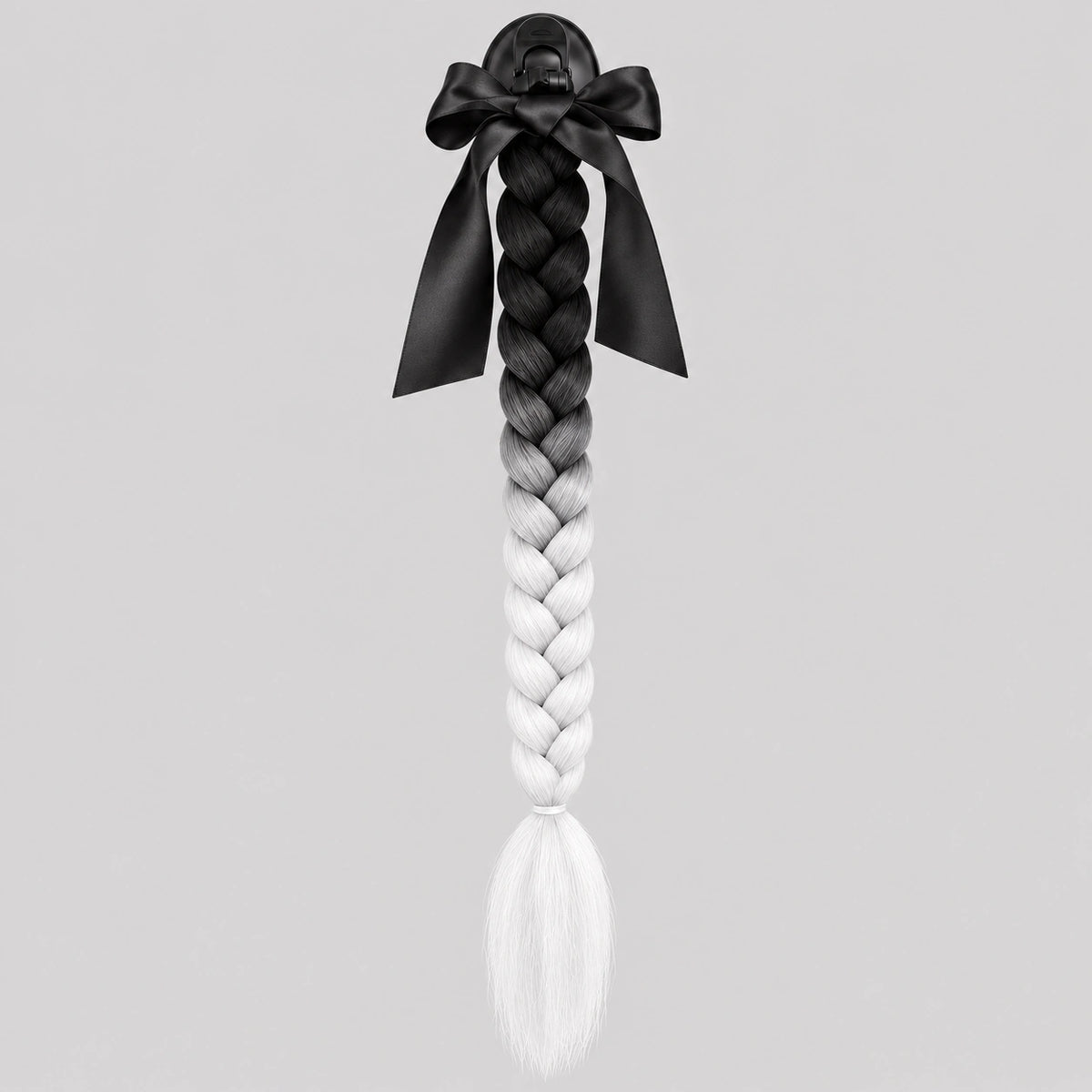 EKON Braided Helmet Ponytail Black & White