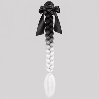 EKON Braided Helmet Ponytail Black & White