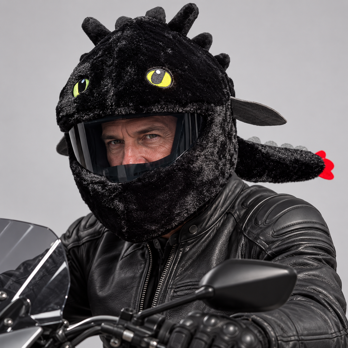 EKON Black Dragon Plush Helmet Cover