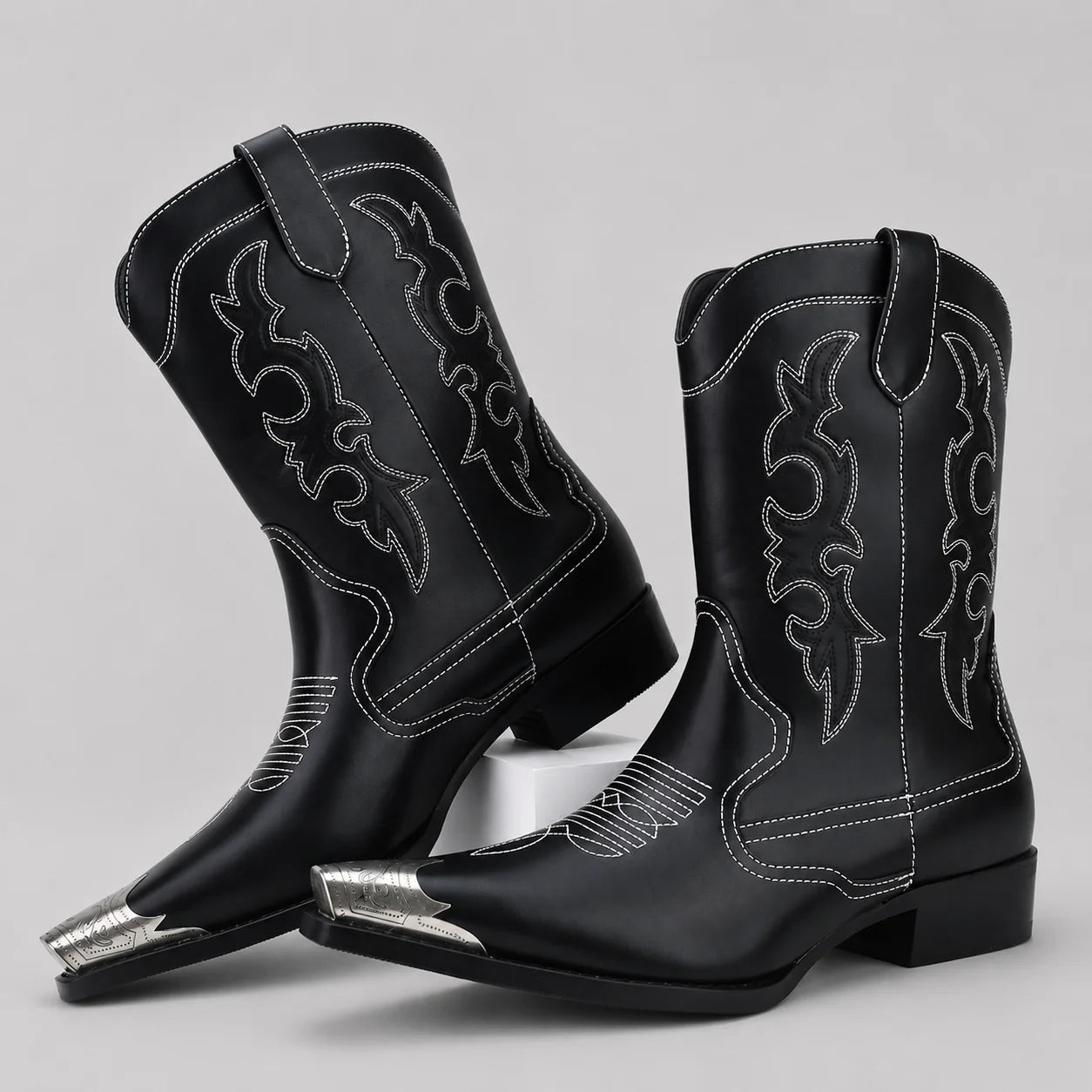 EKON Flame Western Rider Boots Black