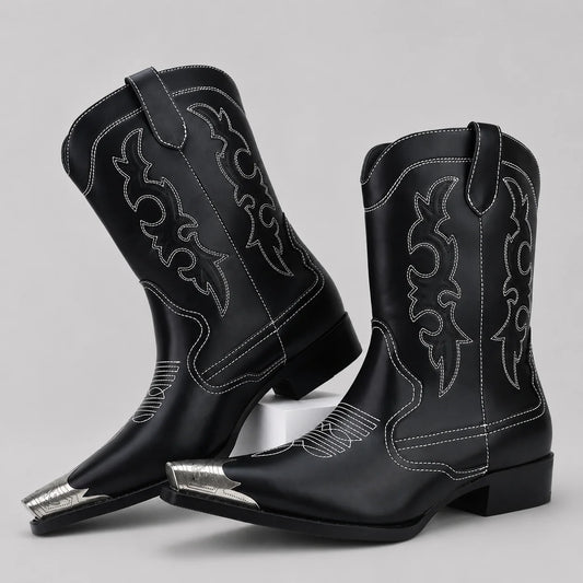 EKON Flame Western Rider Boots Black