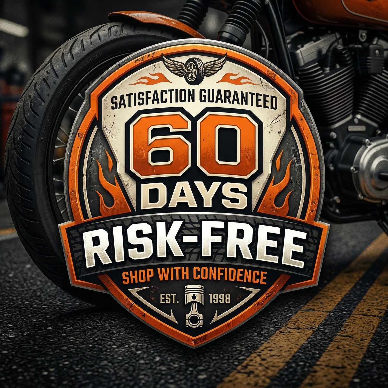 Satisfaction guaranteed 60 days risk-free badge