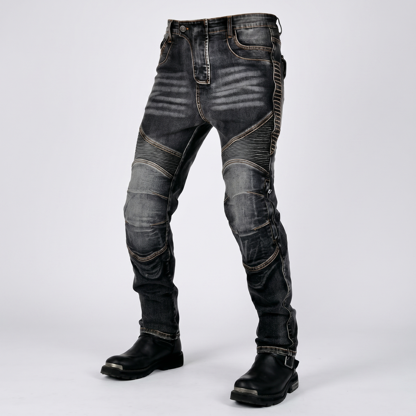 EKON Kevlar Reinforced Riding Jeans Black