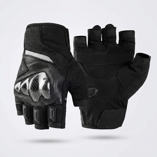 EKON Breathable Fingerless Riding Gloves Black
