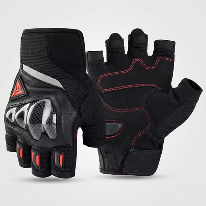 EKON Breathable Fingerless Riding Gloves Red