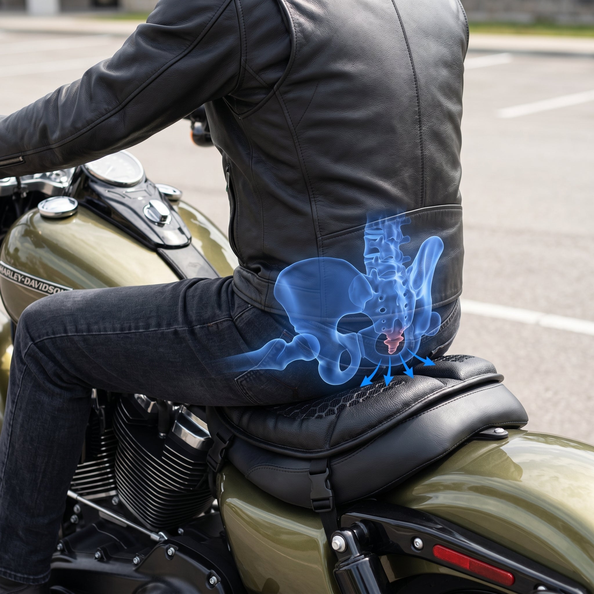 Where lower back and tailbone pain builds on a long ride