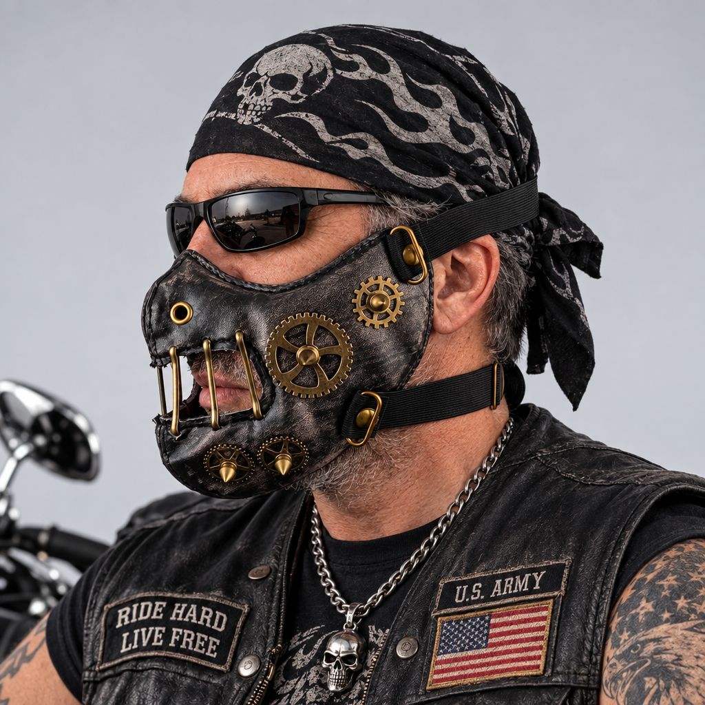 EKON Steampunk Gear Rivet Mask