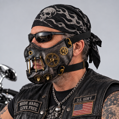 EKON Steampunk Gear Rivet Mask