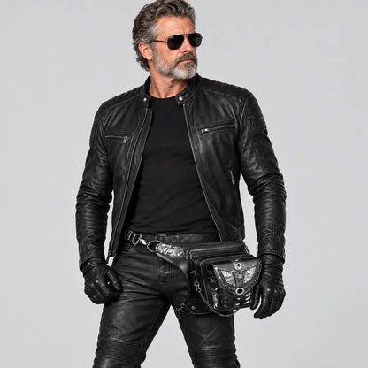 EKON Skull Punk Convertible Leg & Shoulder Bag