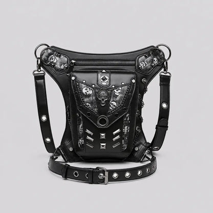 EKON Skull Punk Convertible Leg & Shoulder Bag