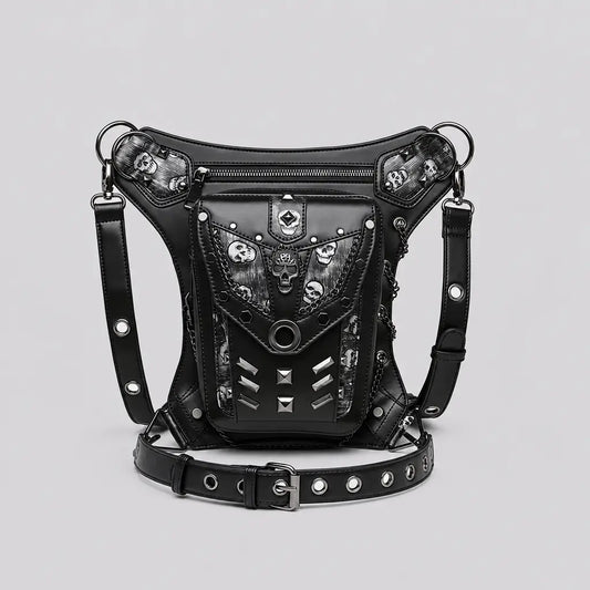 EKON Skull Punk Convertible Leg & Shoulder Bag