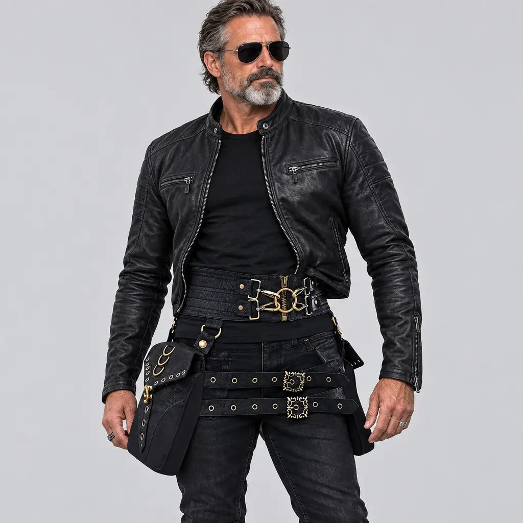 EKON Steampunk Double-Pouch Waist & Leg Bag