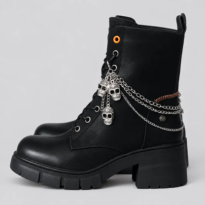 EKON Triple Skull Boot Chains - 2-Piece Set