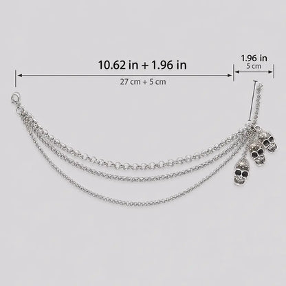 EKON Triple Skull Boot Chains - 2-Piece Set